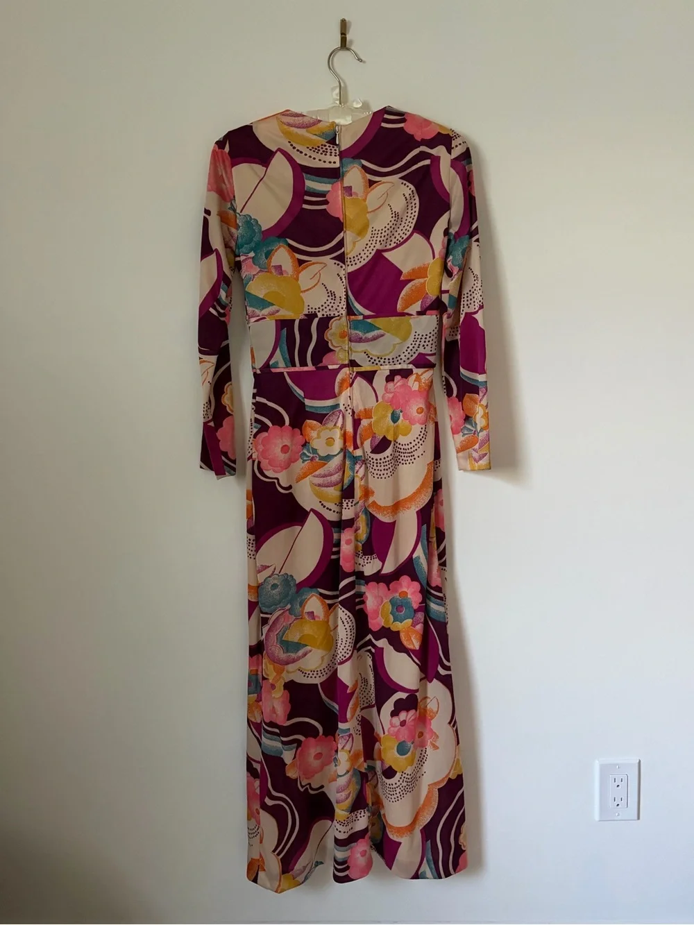 Vintage 70s psychedelic floral dress - Picture 3 of 4